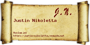 Justin Nikoletta névjegykártya